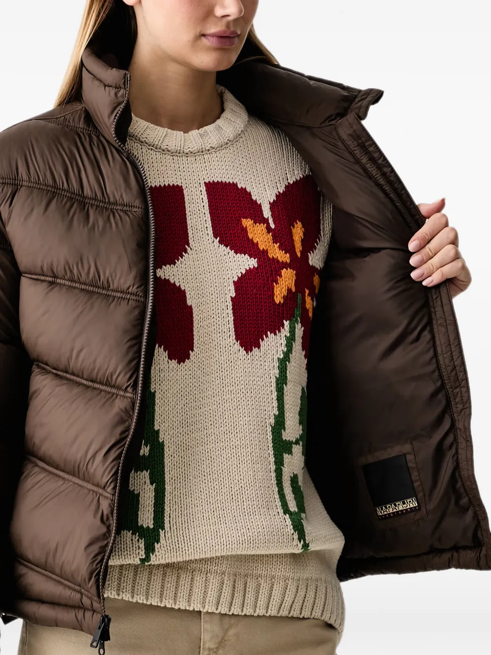 Napapijri Ega high-neck puffer jacket Bruin