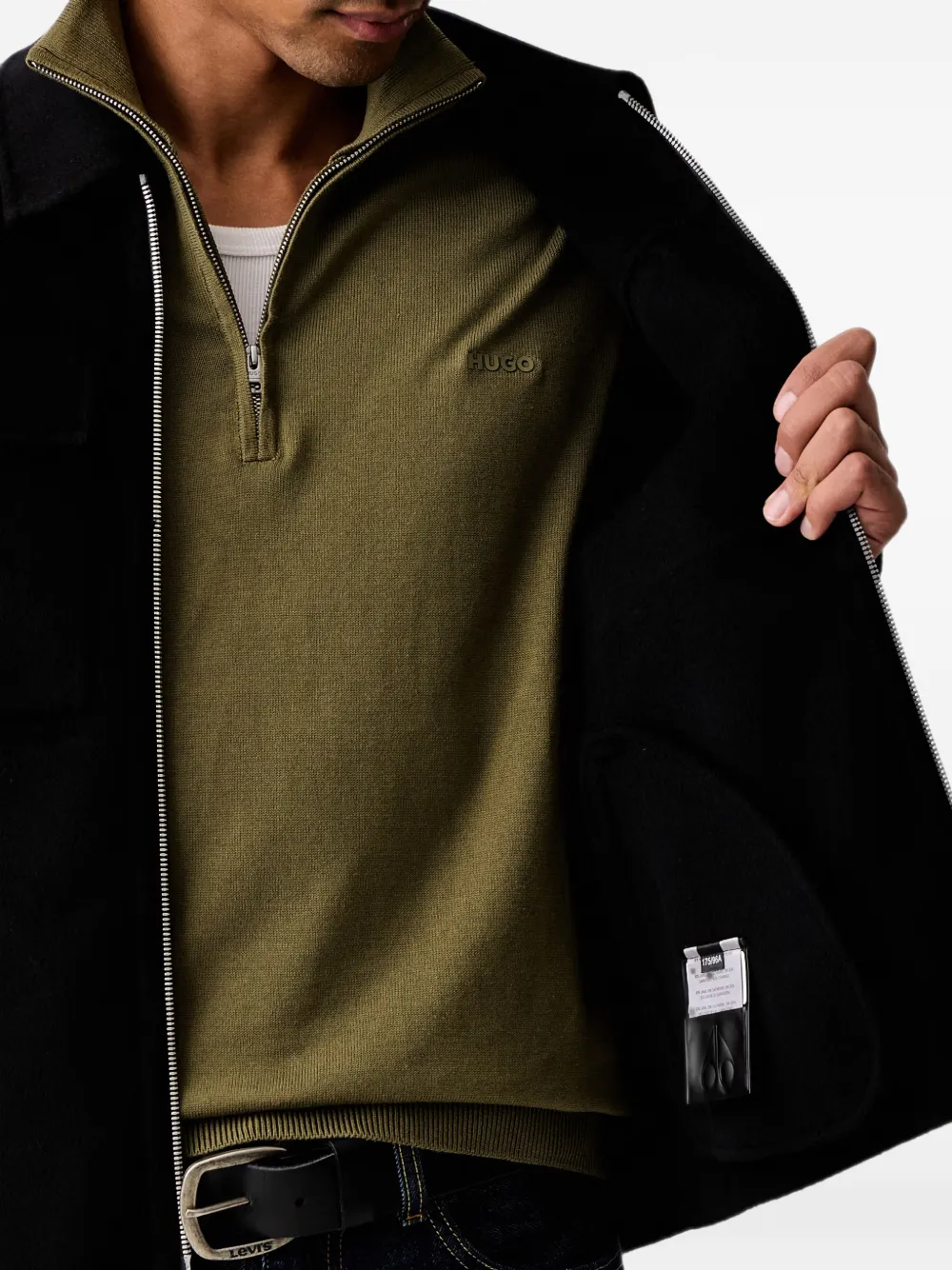 Moose Knuckles zip-up jacket Zwart