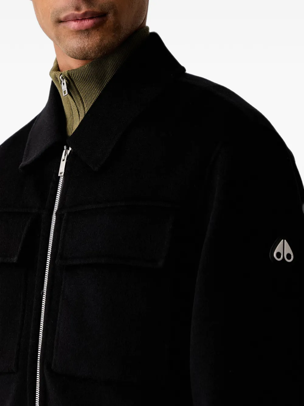 Moose Knuckles zip-up jacket Zwart