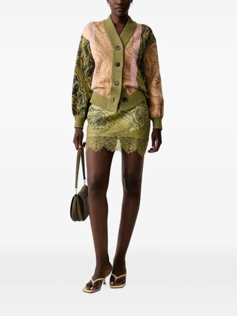 NEVER FULLY DRESSED paisley-print lace-trim skirt