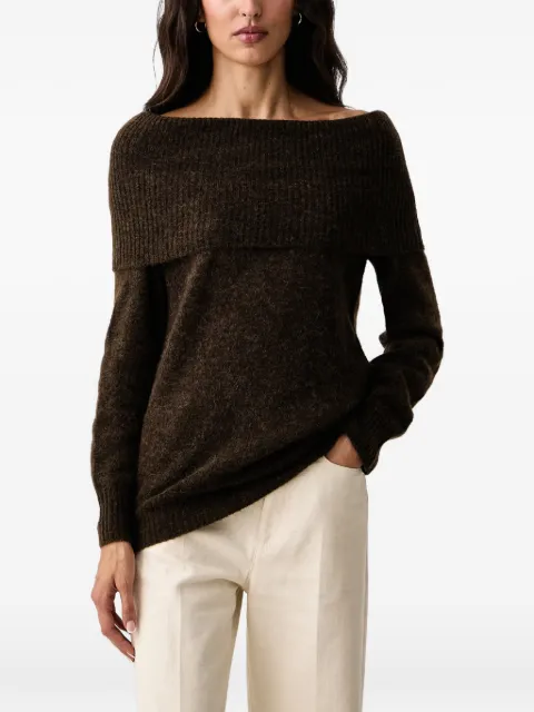 Mos Mosh Mape off-shoulder ribbed-knit sweater