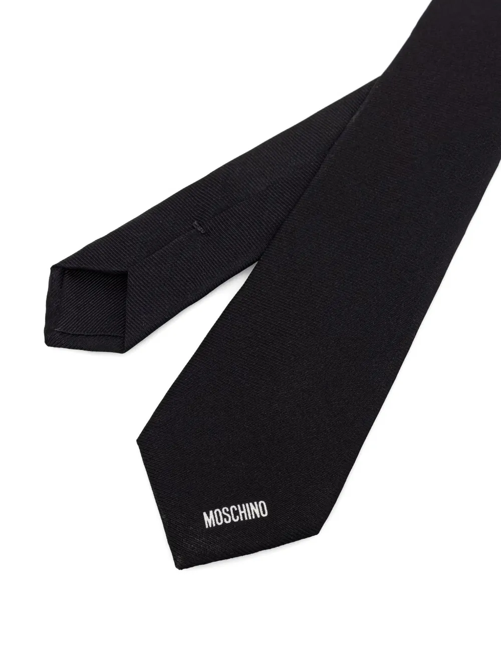 Moschino Teddy Bear logo-embroidered tie Zwart