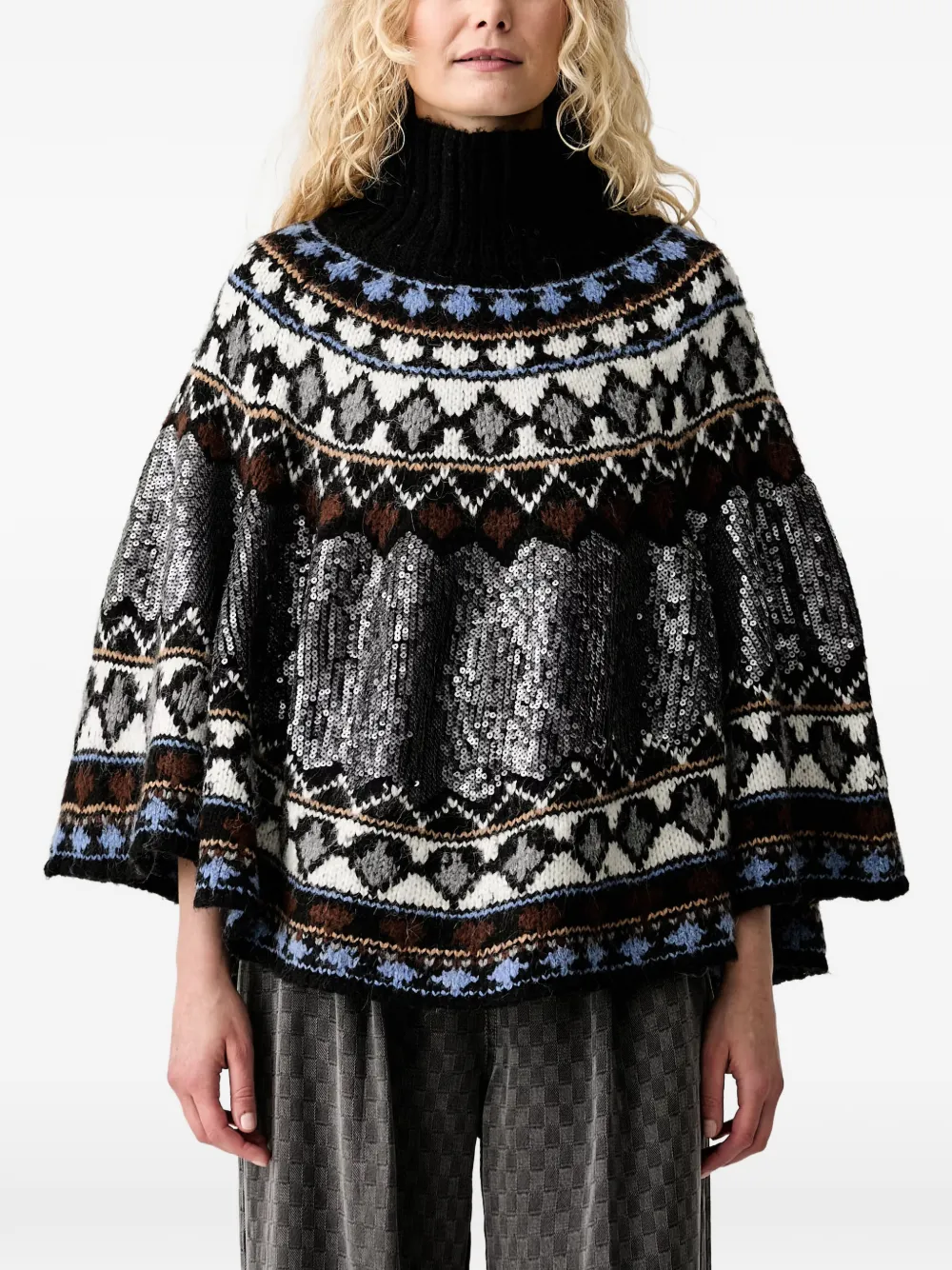 MUNTHE Verst sequin-embellished poncho