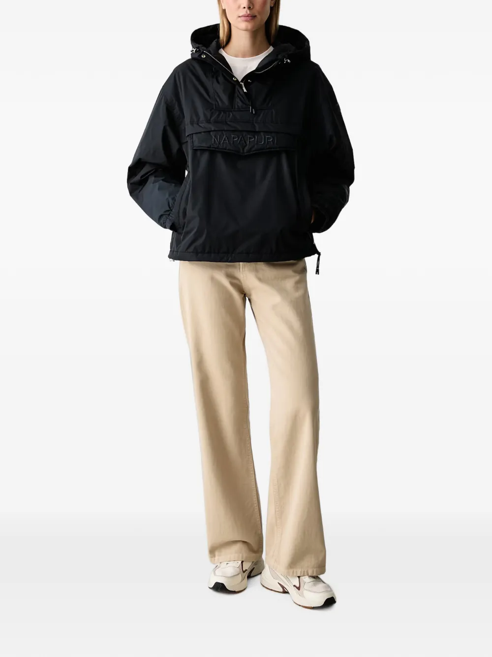 Napapijri Rainforest Optique logo-embroidered hooded jacket Zwart
