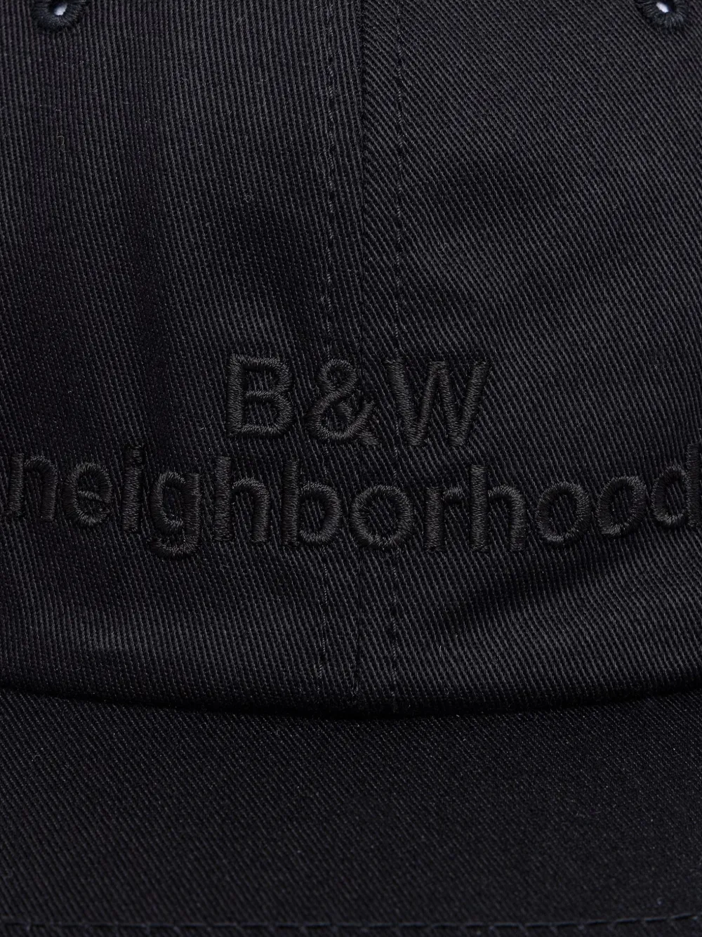 Neighborhood logo-embroidered baseball cap Zwart
