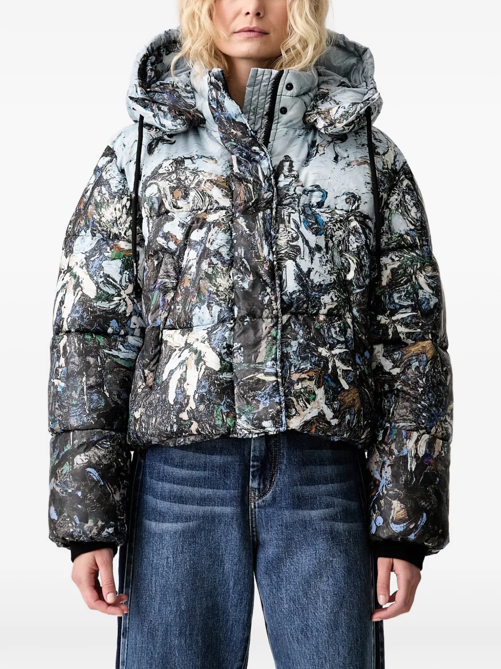MUNTHE Vuba abstract-print puffer jacket
