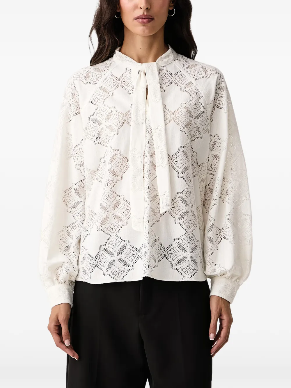 Mos Mosh Tamlyn tie-neck blouse