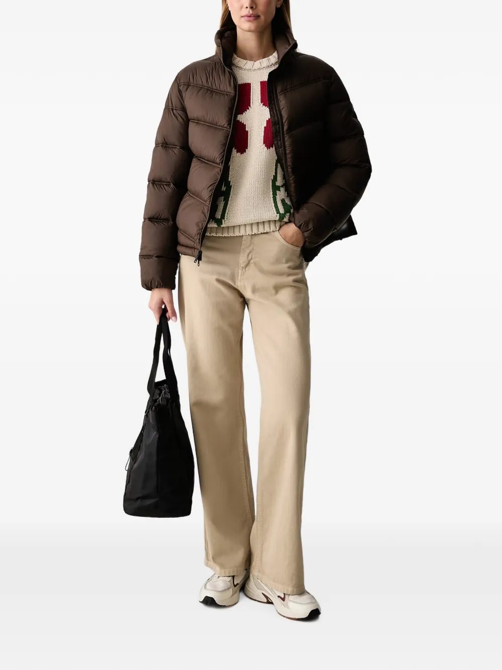 Napapijri Bloom floral-intarsia sweater Beige