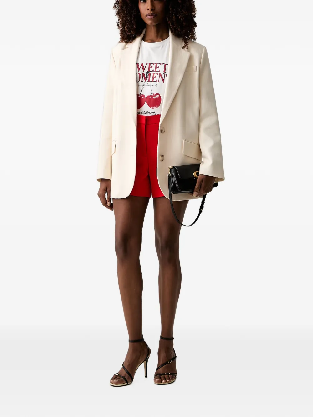 Morgan pressed-crease tailored shorts Rood