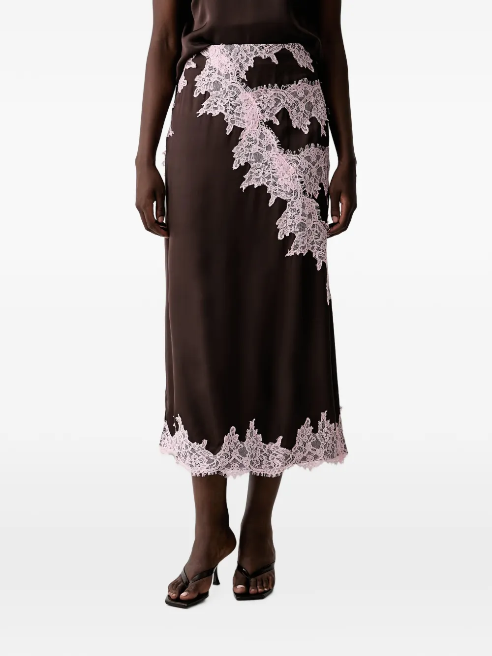 NEVER FULLY DRESSED lace-trim midi skirt