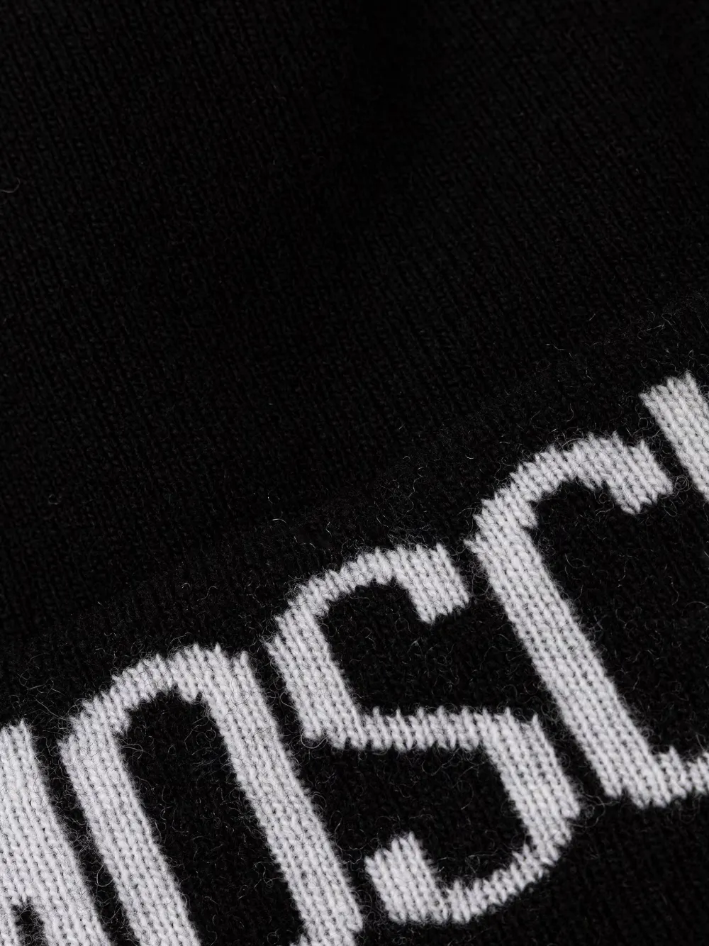 Moschino Muts met intarsia logo Zwart