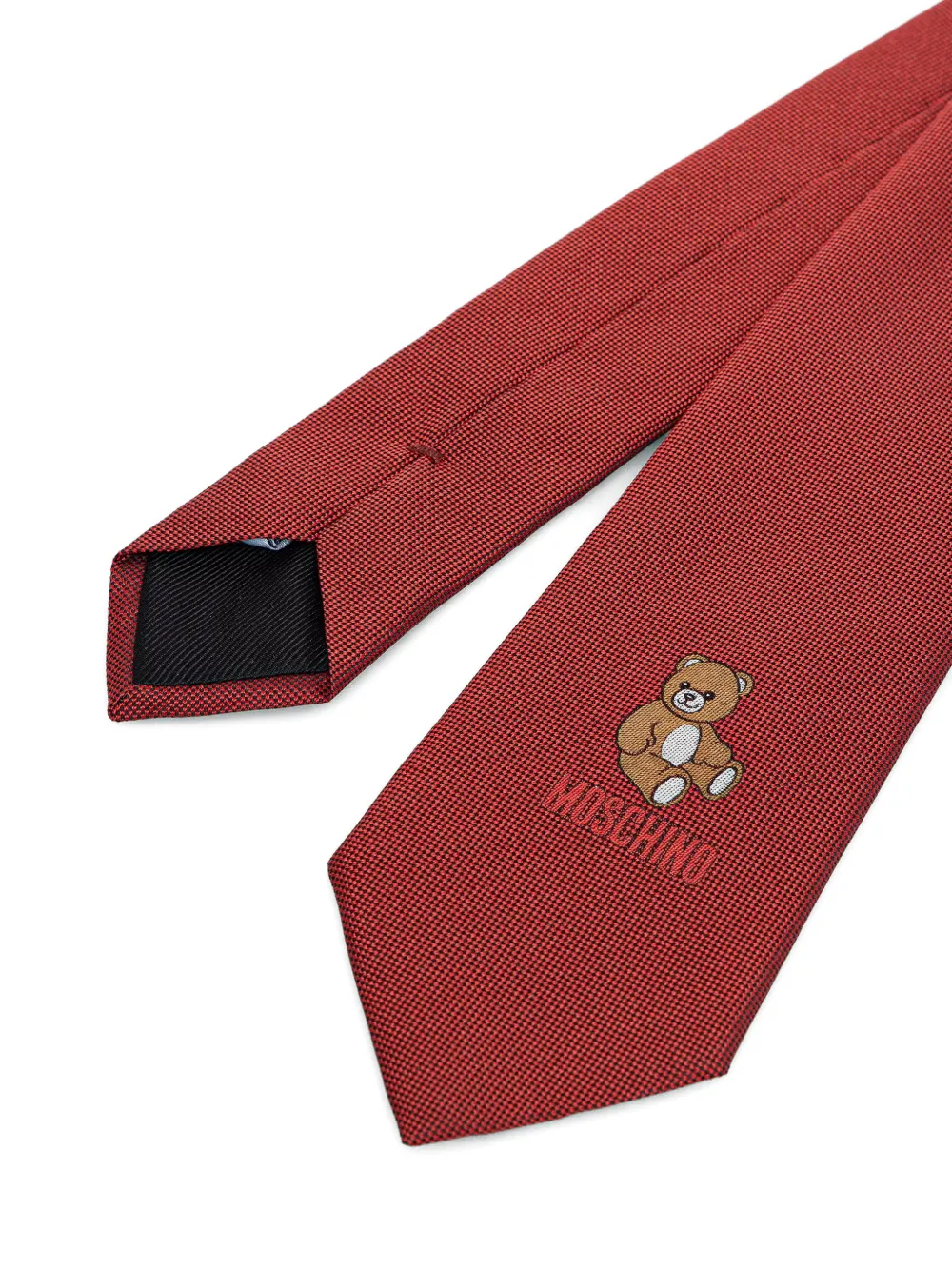 Moschino Teddy Bear stropdas met logo-patroon Rood