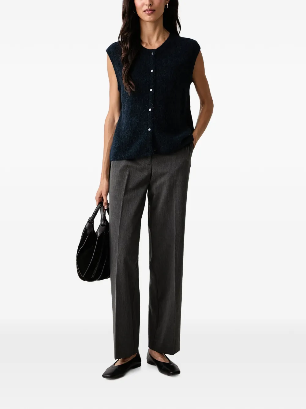 Mos Mosh Almine mouwloos vest met knopen Blauw
