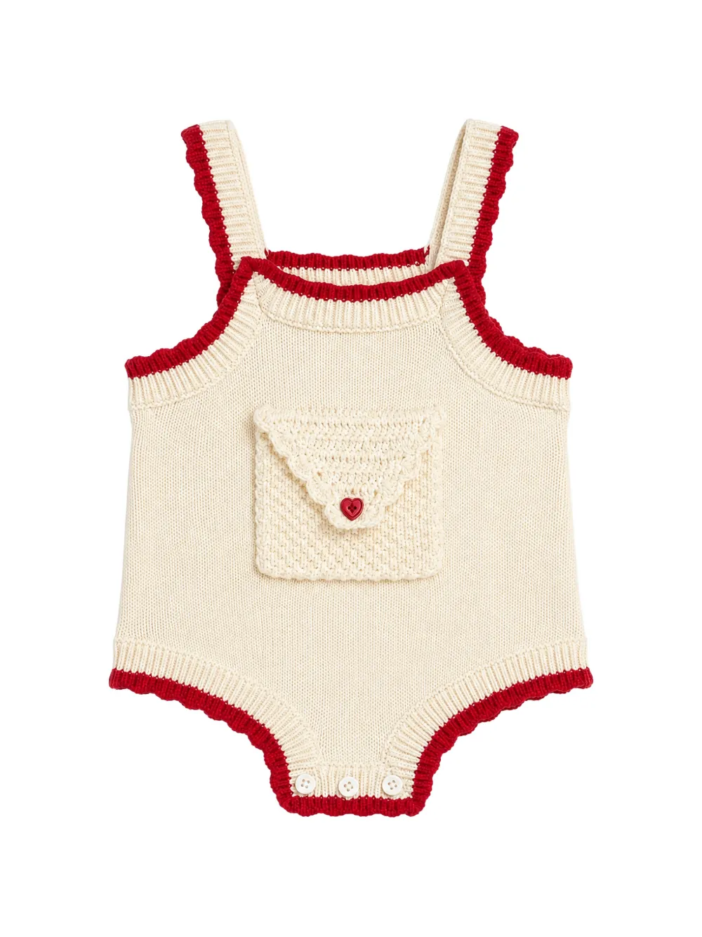 Stella McCartney Kids crochet-pocket knitted body - Toni neutri