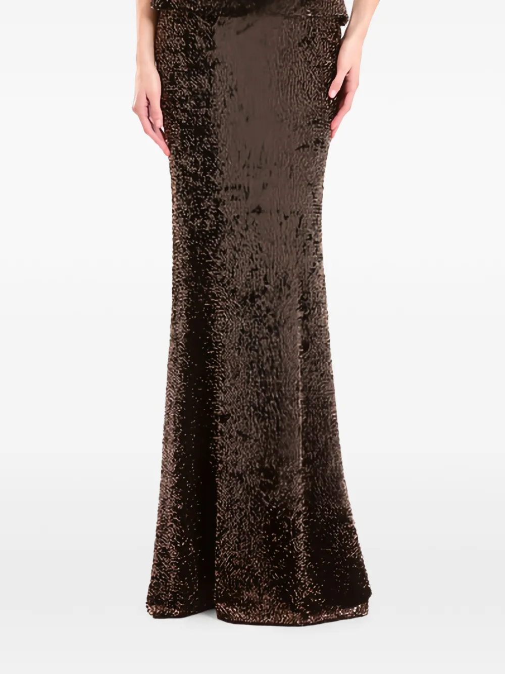 Gemy Maalouf Slim-fit rok verfraaid met pailletten Bruin