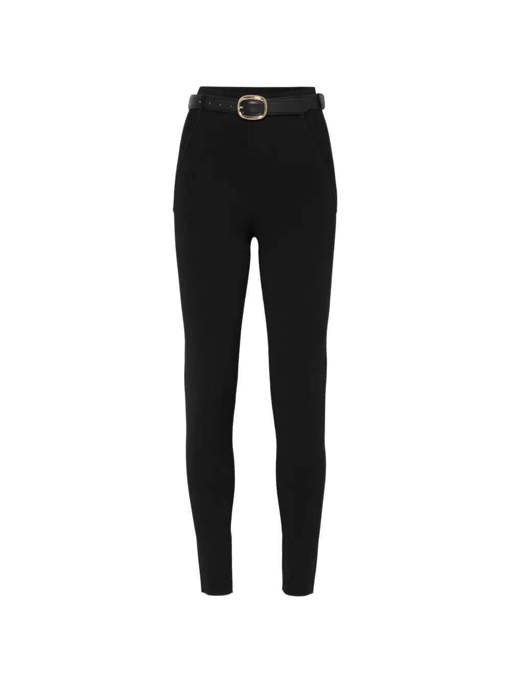 Self-Portrait belted skinny-cut trousers