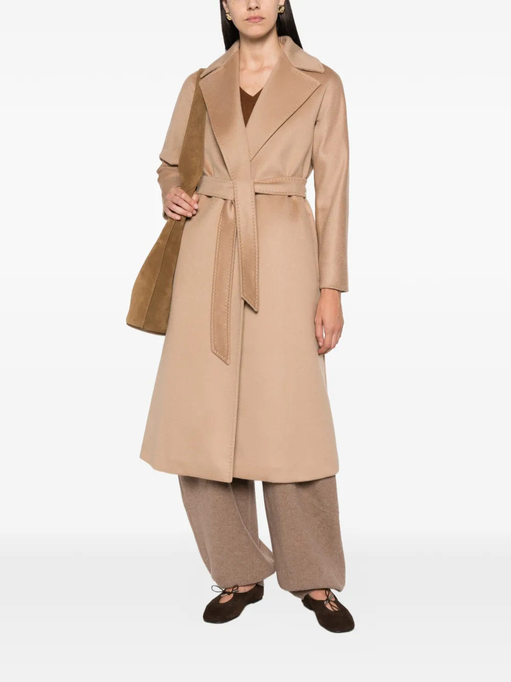 Max Mara Wikkeljas met ceintuur Beige