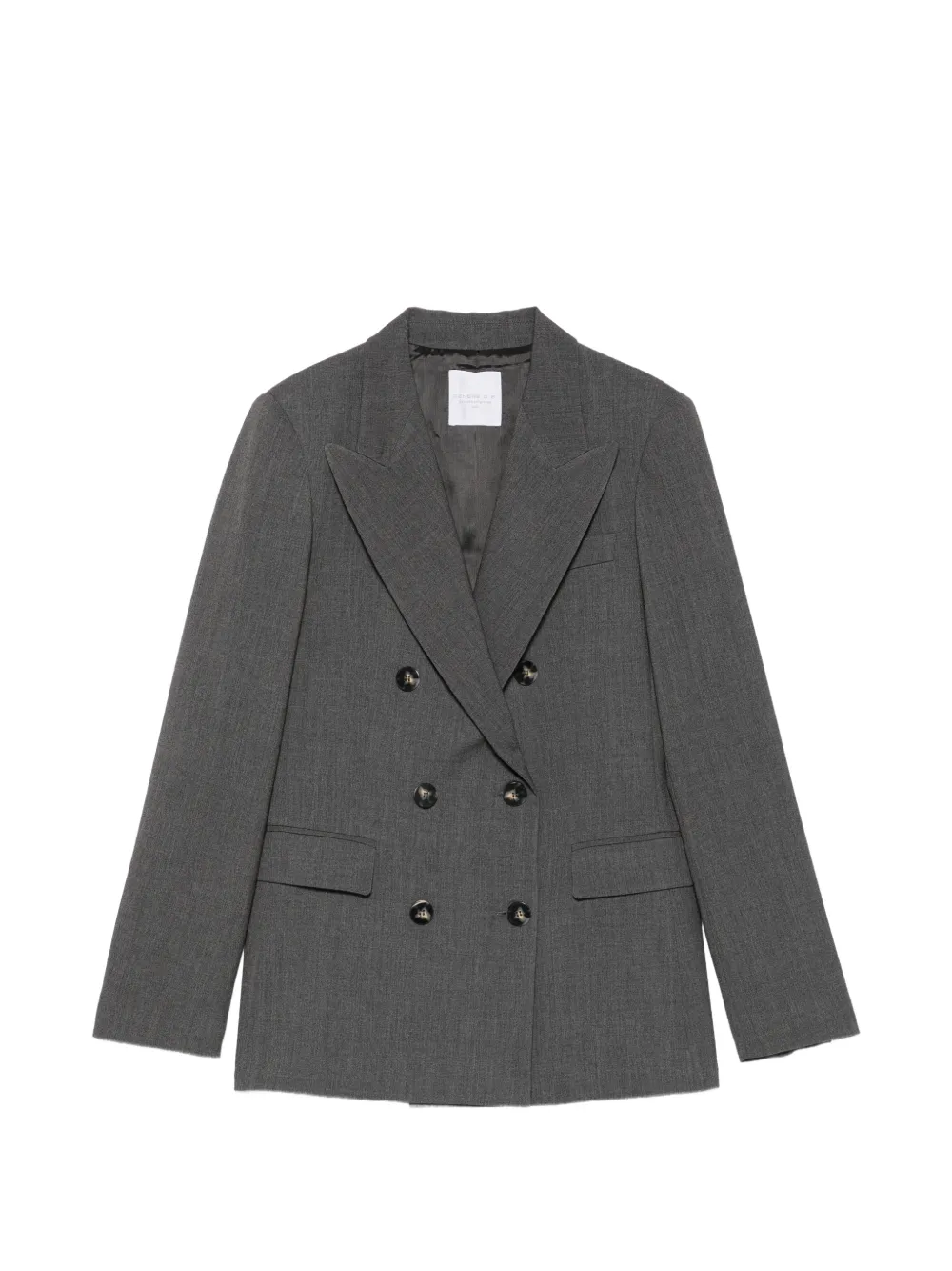 Cenere Double-breasted Peak-lapel Blazer In Gray