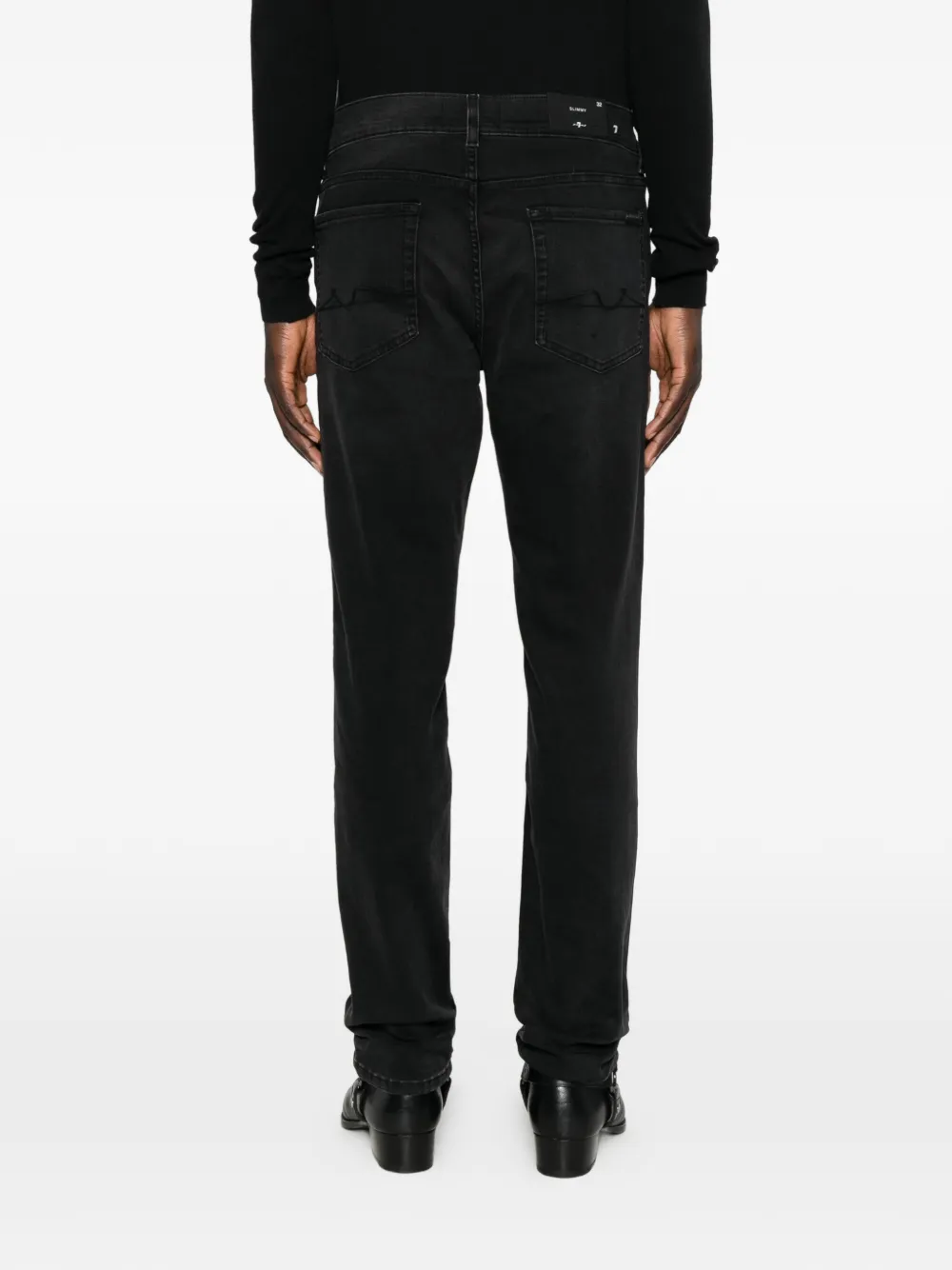 7 For All Mankind faded-effect whiskered jeans Grijs
