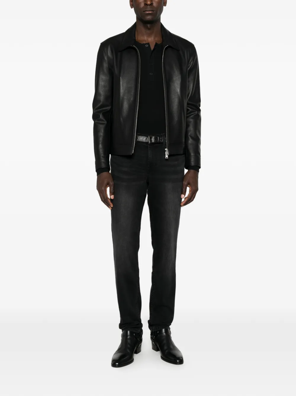 7 For All Mankind faded-effect whiskered jeans Grijs