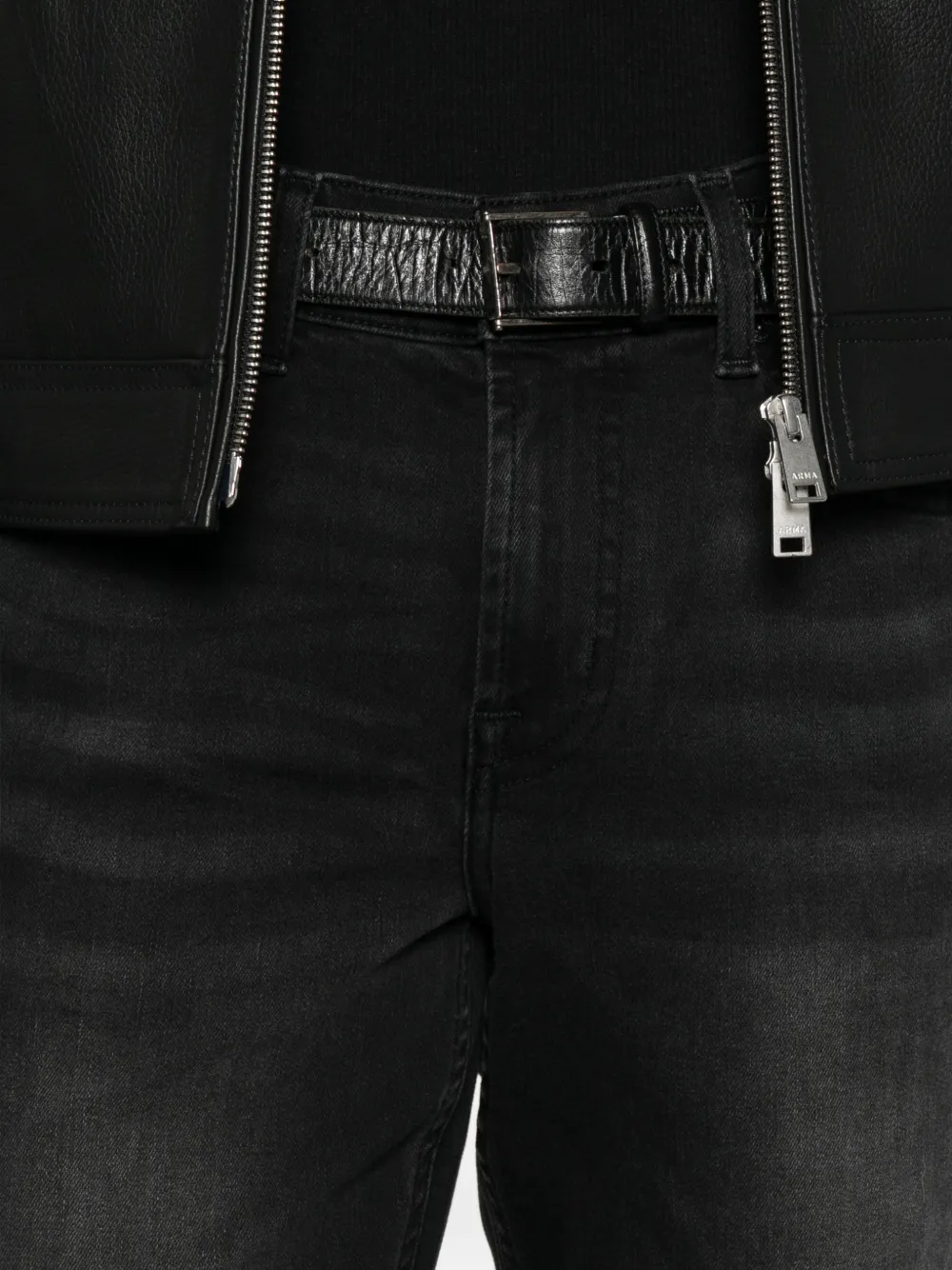 7 For All Mankind faded-effect whiskered jeans Grijs
