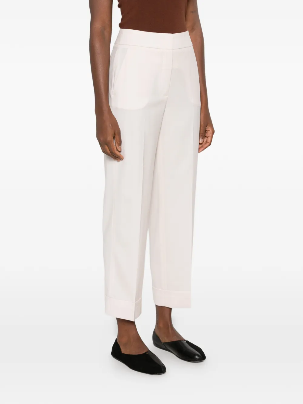 Peserico Broek met omgeslagen pijpen Beige