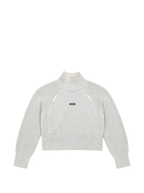 MSGM Kids logo-print high-neck sweater