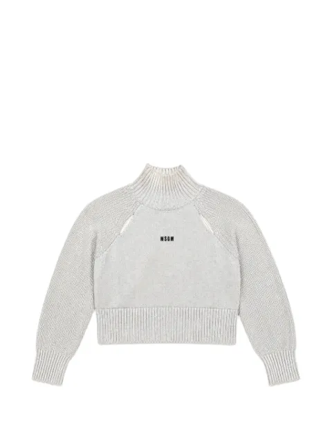 MSGM Kids logo-print high-neck sweater