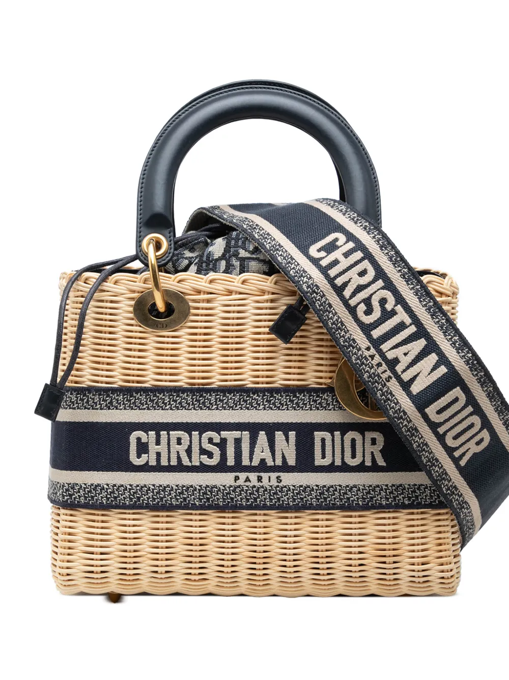 Christian Dior Pre-Owned 2021 Medium Wicker Oblique Lady Dior satchel - Marrone