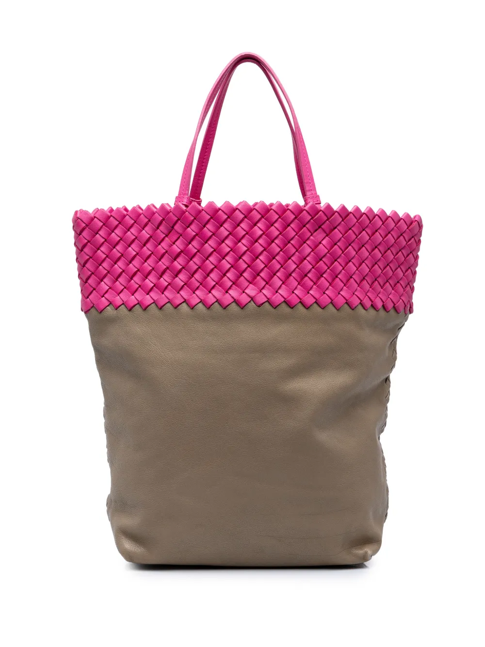 Bottega Veneta Pre-Owned 2012-2026 Intrecciato Trimmed Tote Bag aus Nappaleder - Rosa