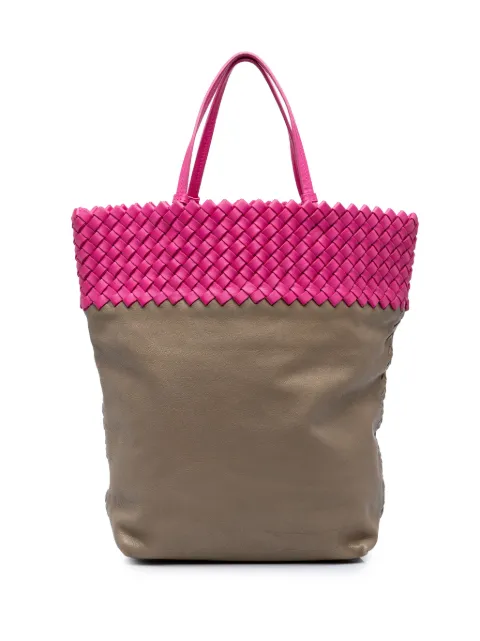 Bottega Veneta Pre-Owned 2012-2026 Intrecciato Trimmed Bicolor Nappa tote bag