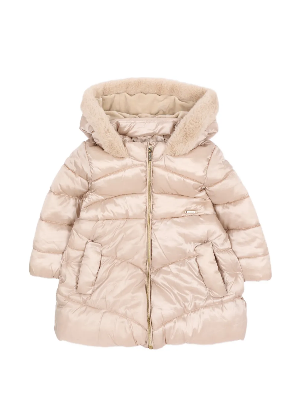 Mayoral Mayoral faux-fur trim puffer jacket - Rosa