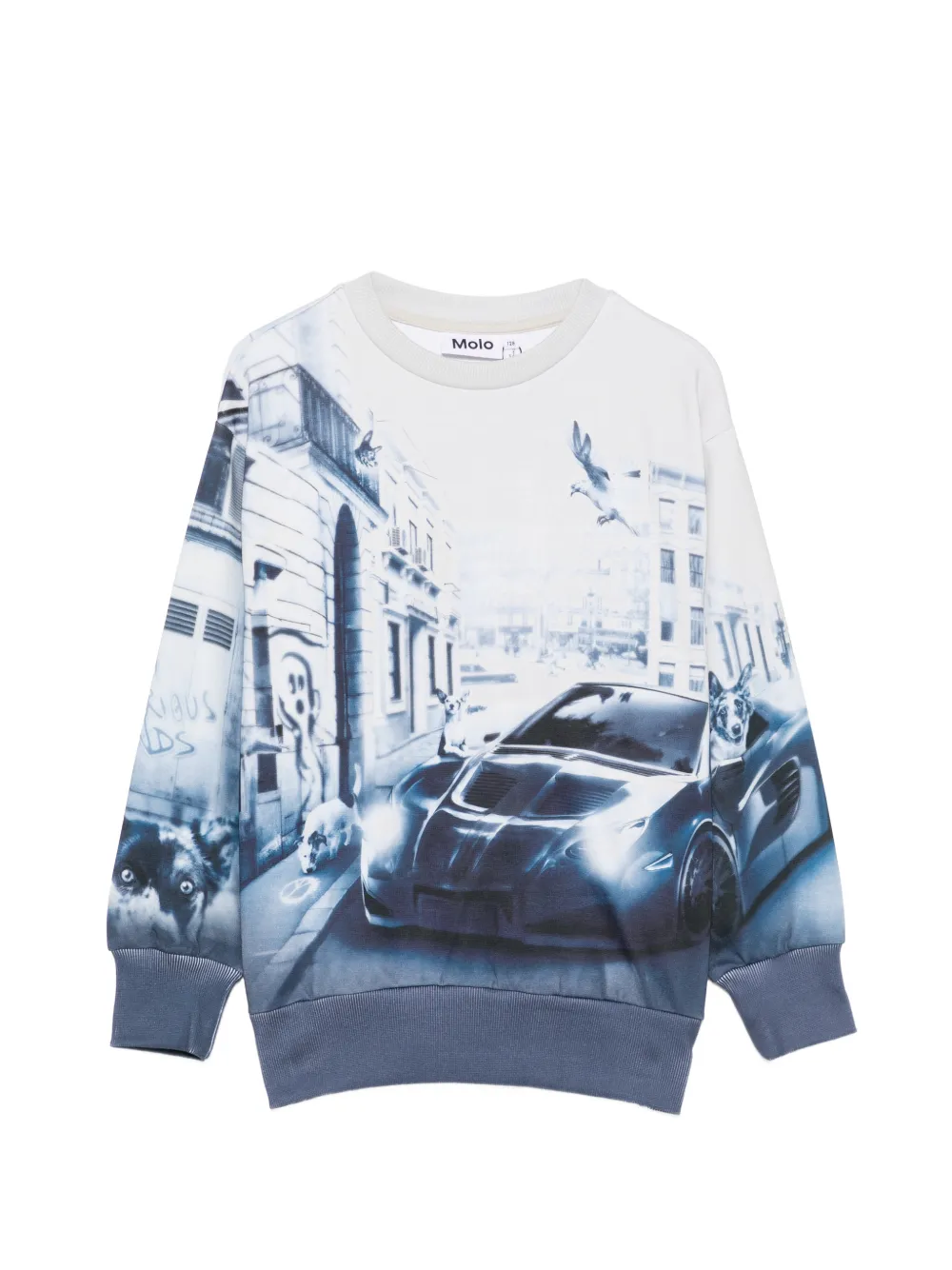 Molo Mattis graphic-print sweater - Bianco