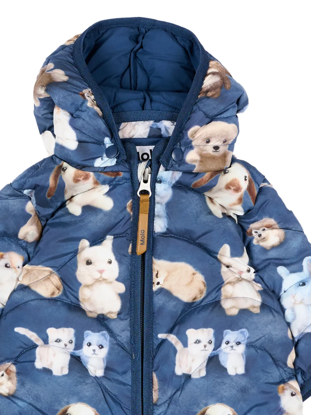Molo Honesty gewatteerd skipak met dierenprint Blauw