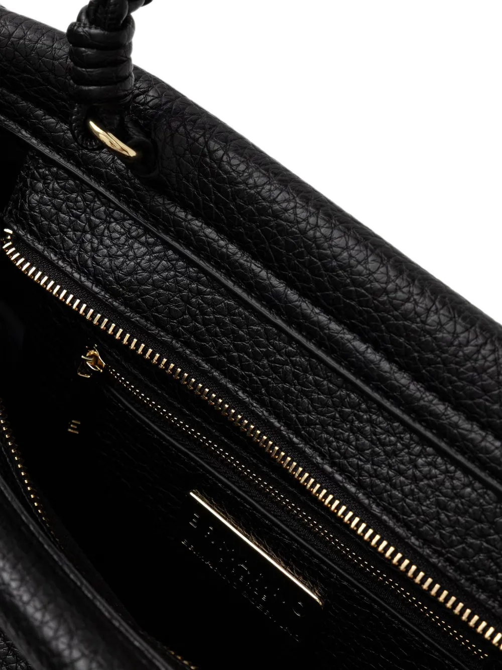 ERMANNO FIRENZE Shopper met twee draagopties en gevlochten handvat Zwart