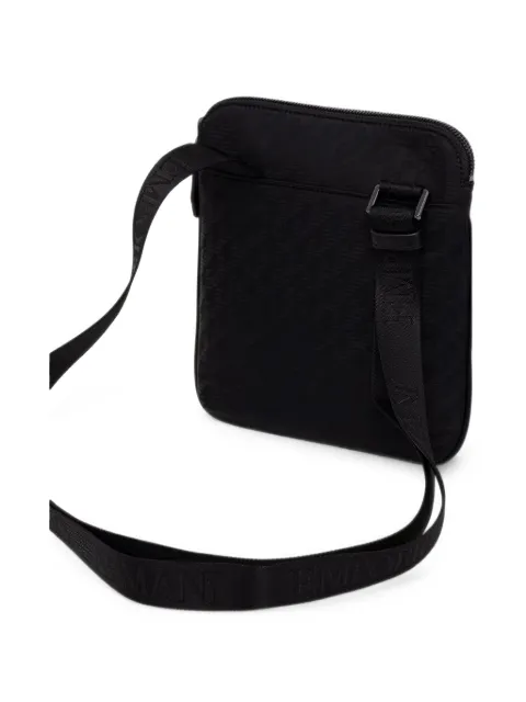 Emporio Armani monogram-pattern logo-plaque messenger bag