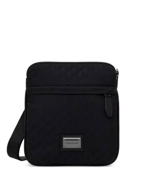 Emporio Armani monogram-pattern logo-plaque messenger bag