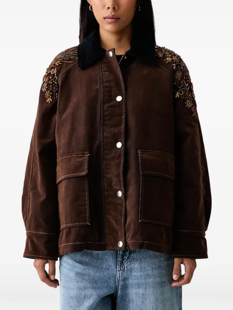 ERMANNO FIRENZE  chaqueta con cuello de pana y apliques