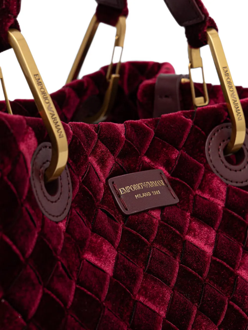 Emporio Armani Geweven shopper Rood