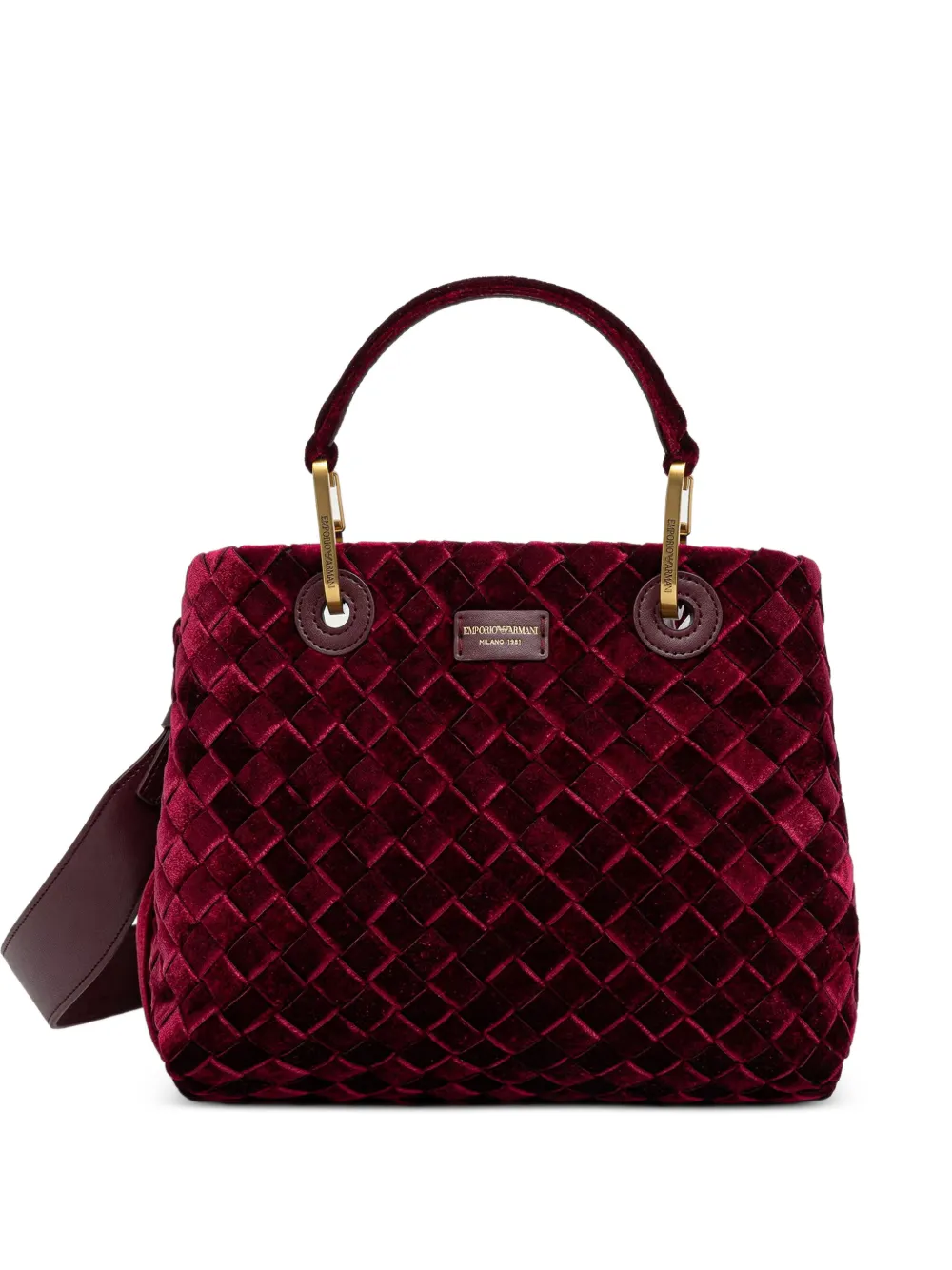 Emporio Armani sac à main à effet tissé - Rouge