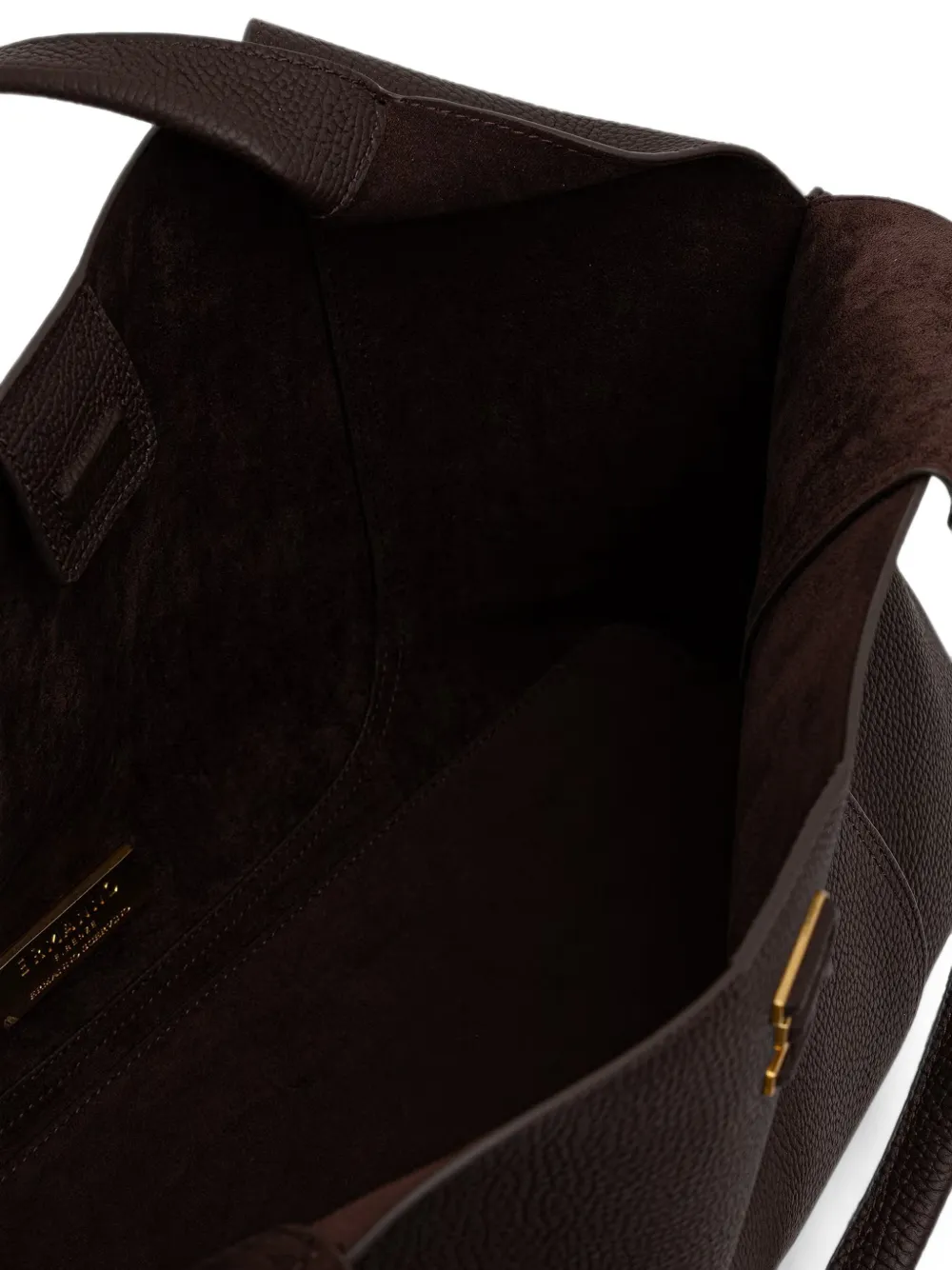 ERMANNO FIRENZE Shopper met logoplakkaat Bruin