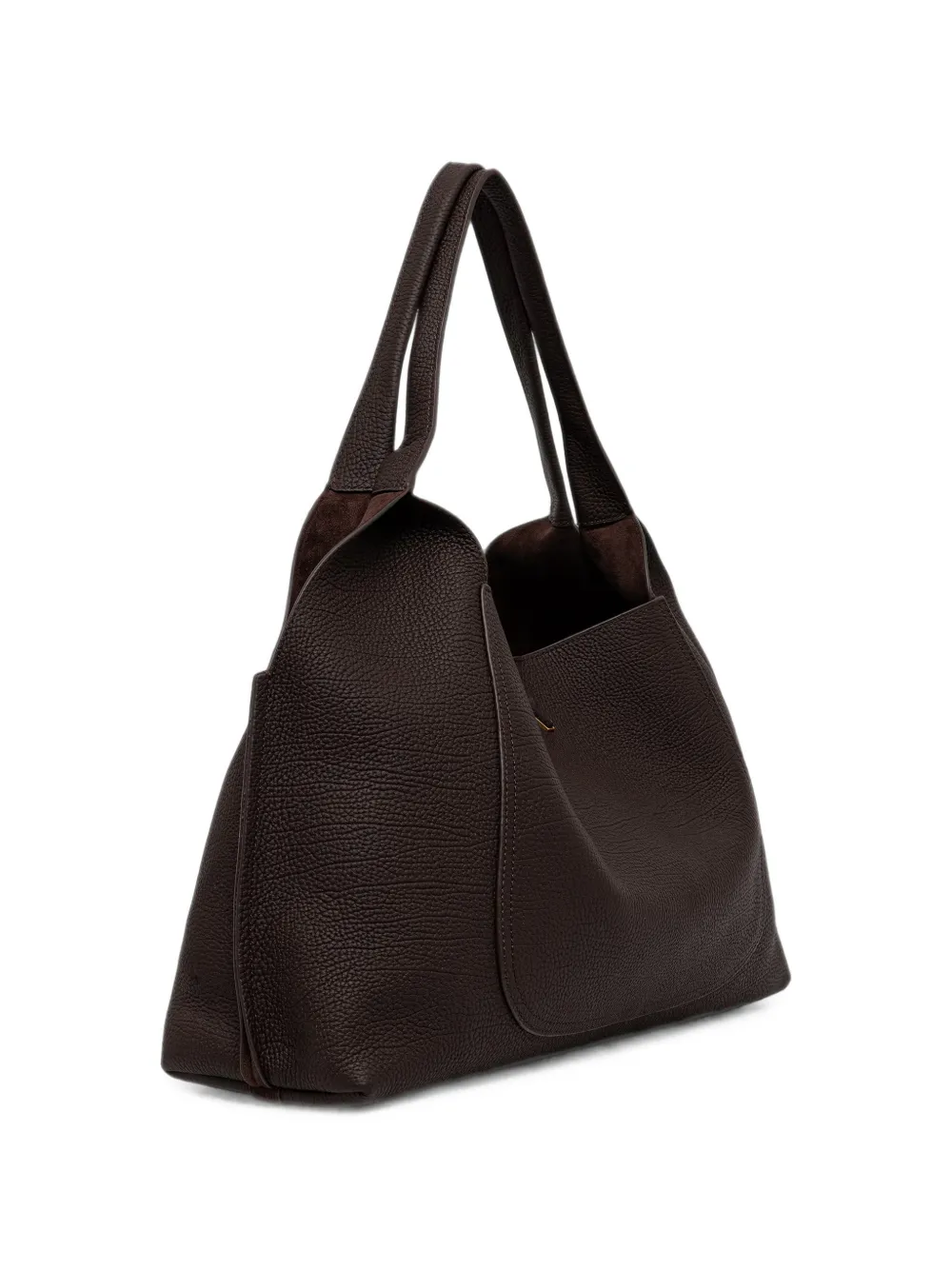 ERMANNO FIRENZE Shopper met logoplakkaat Bruin