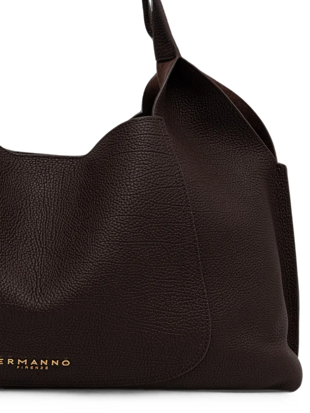 ERMANNO FIRENZE Shopper met logoplakkaat Bruin