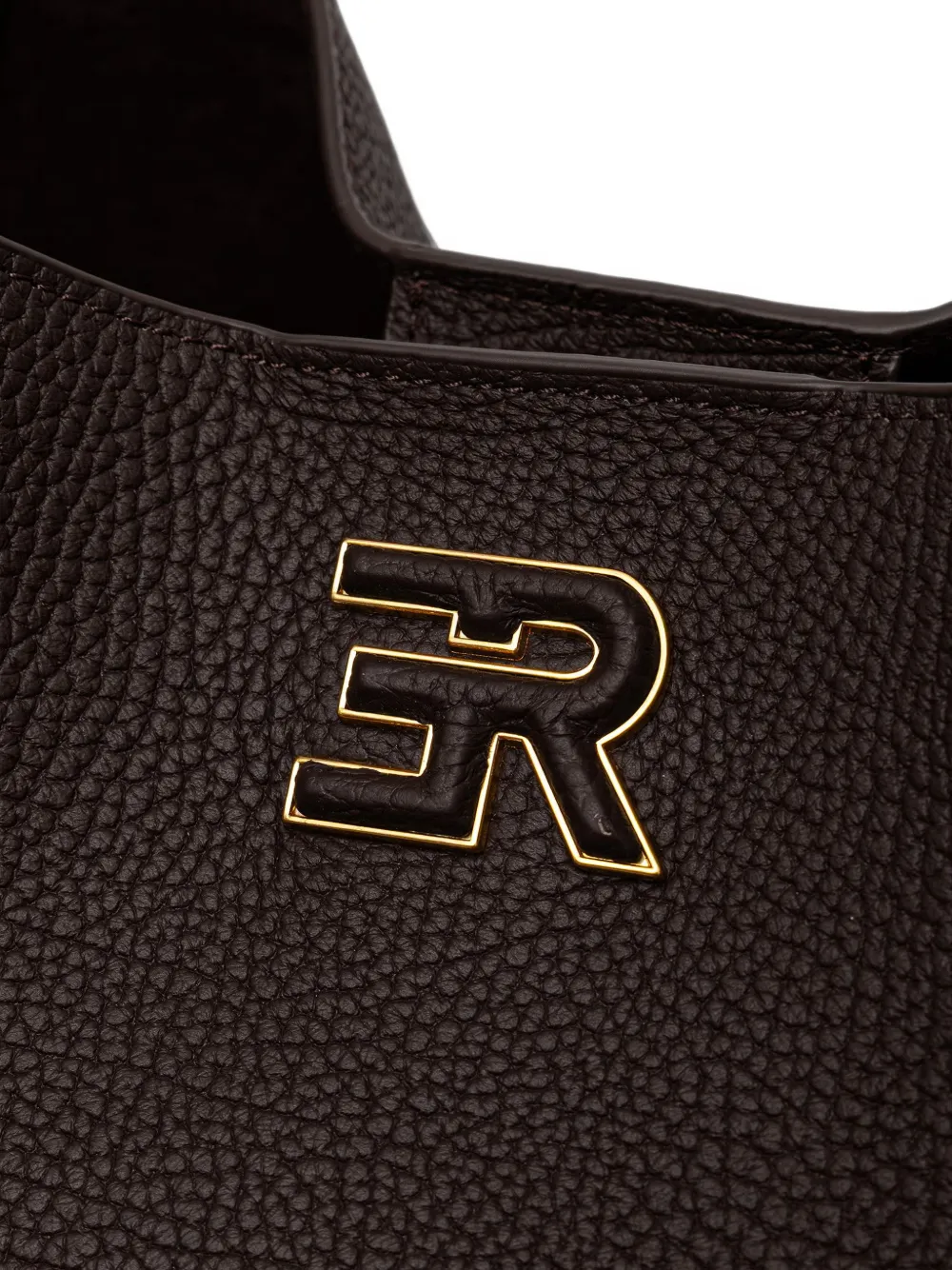 ERMANNO FIRENZE Shopper met logoplakkaat Bruin