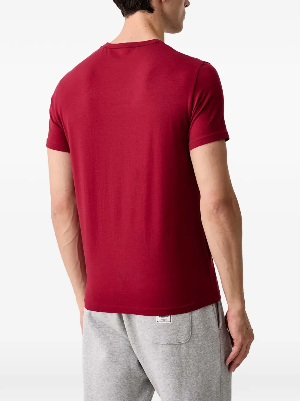 Emporio Armani Twee T-shirts met V-hals en logo-print Rood