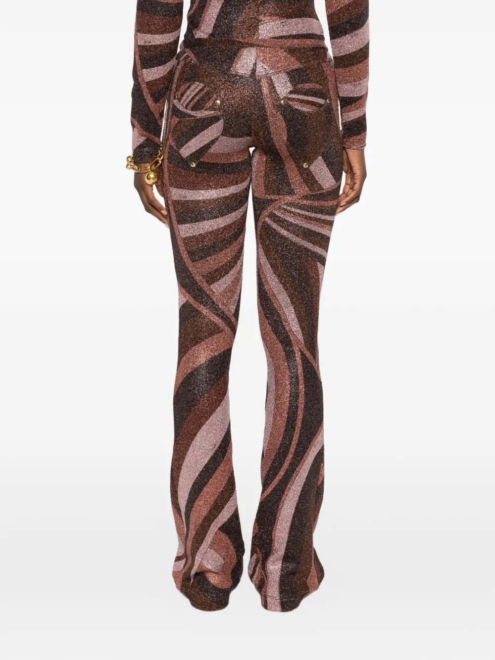 PUCCI Broek met Iride-print en glitters-effect Bruin