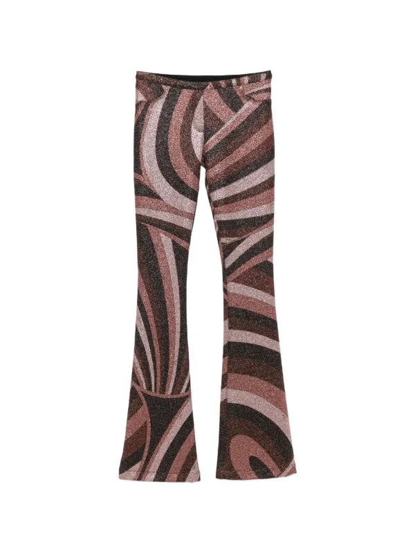 Pucci Iride-print Glitter-effect Trousers in Brown