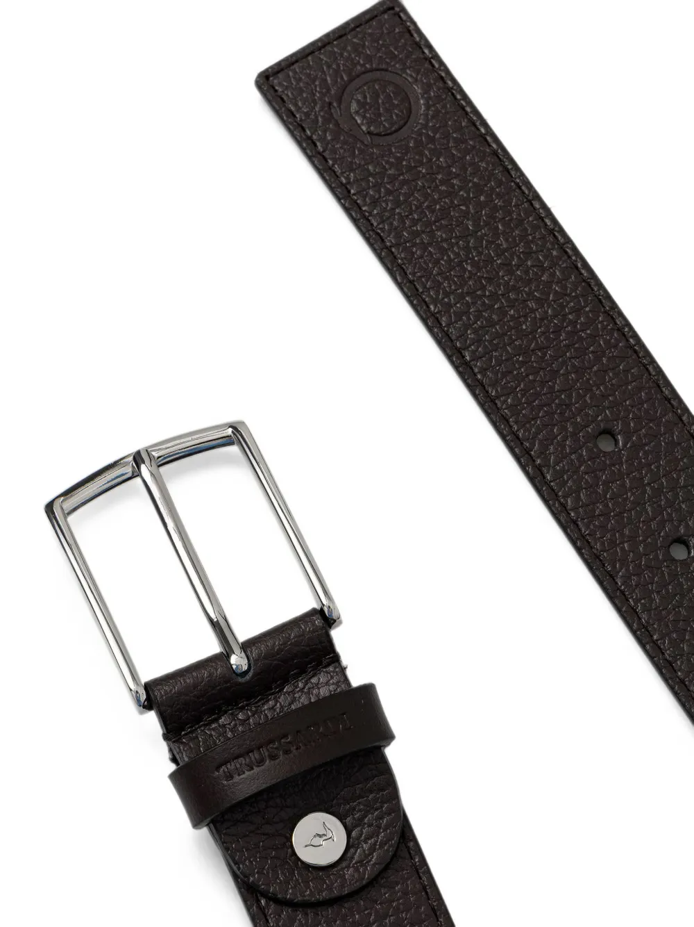 Trussardi Leren riem met textuur Bruin