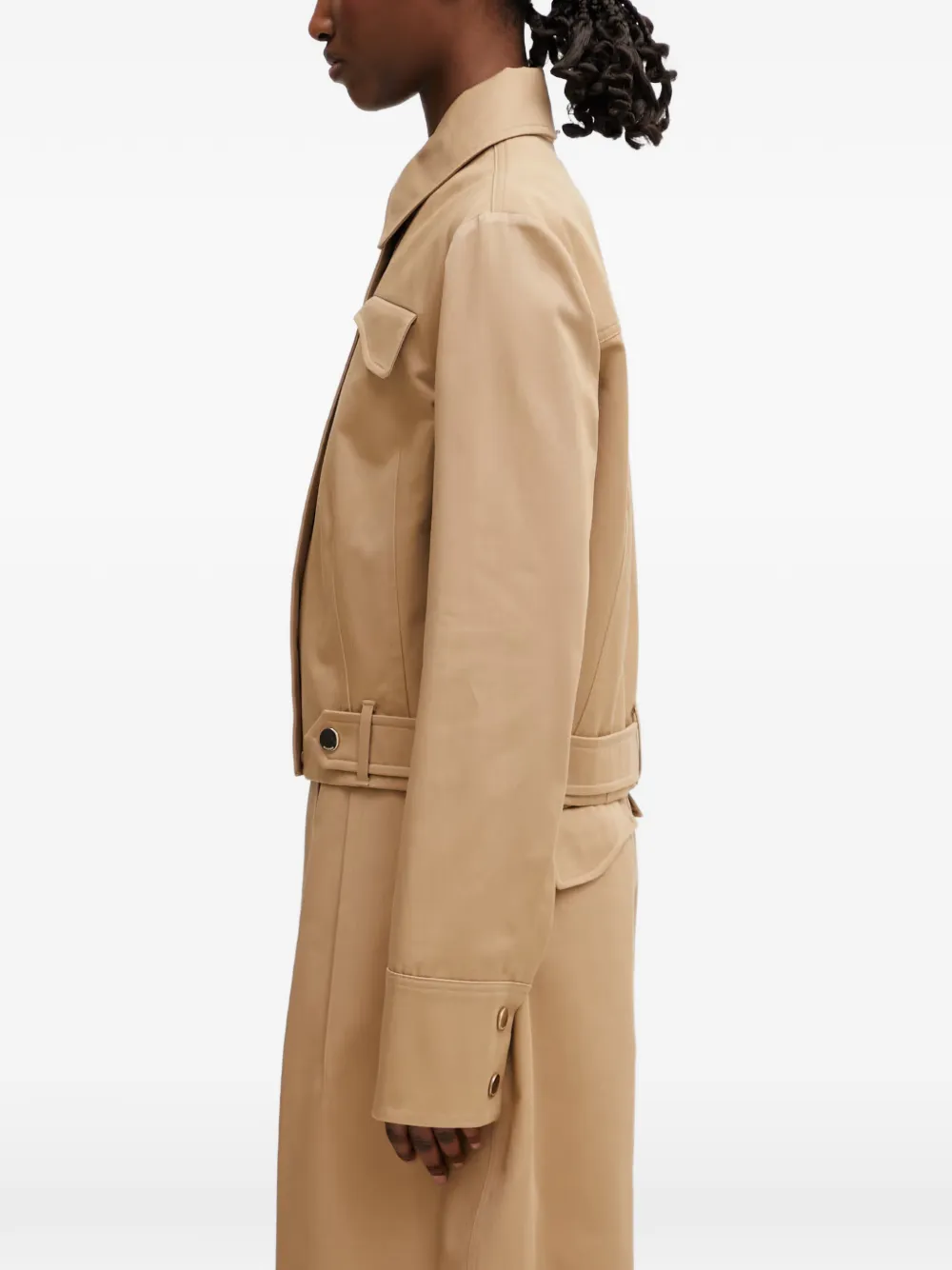 Sportmax Jack met klepzak en ceintuur Beige