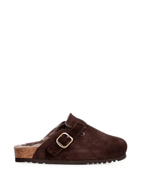 Scholl Fae Fur buckle-fastening suede mules